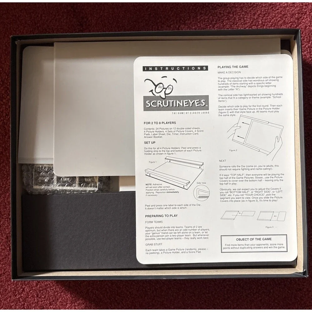 Vintage Scrutineyes Board Game 1992 New Open Box Never Played